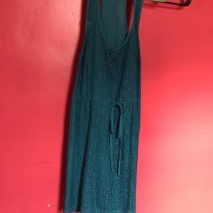 Women’s teal tie waist dress